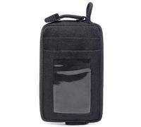 AQzxdc Portefeuille for Homme, Porte-Cartes, Sac Banane Tactique Molle, Fermeture éclair étanche, Porte-Monnaie, Ceinture, Pochette Militaire Universelle for téléphone(Black)