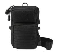 AQzxdc Sac à bandoulière tactique en nylon 600D, pochette militaire Molle, sac à dos utilitaire EDC, sac banane de chasse, sac de combat(Black)