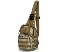 AQzxdc Sac à bandoulière tactique - Matériau robuste haute performance, sangle Molle, multi-compartiments, sac militaire compact pour les missions tactiques, la randonnée et les voyages, Couleur Cp