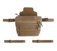 AQzxdc Sac Banane Tactique for Porte-plaques, Sac de Poitrine for Transporteur, Boucle Pratique, Espace Riche, 3 façons d'utiliser la Taille avec Sangle(Brown)