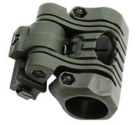AQzxdc Support De Lampe De Poche 25MM, avec Kit De Lampe De Poche Tactique, Accessoire De Montage pour Casque Extérieur Airsoft, Réglable À 180°,Vert