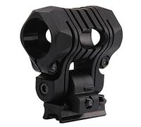 AQzxdc Support De Lampe De Poche 25MM, avec Kit De Lampe De Poche Tactique, Accessoire De Montage pour Casque Extérieur Airsoft, Réglable À 180°,Noir