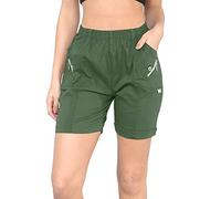 AR Paris Fashions® Short d'été pour femme Cherry Berry - Longueur 1/2 - Coupe extensible - Taille élastique - Taille 38-48, kaki, 38
