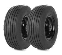AR-PRO Lot de 2 pneus et roues 11 x 4.00-5, pneu de tondeuse à gazon 11 x 4-5 (4 plis) et jante avec tube, 8,6 - 10,2 cm - 11,4 - 12,7 cm avec bague de 1,9 cm, pneus universels pour tondeuse à