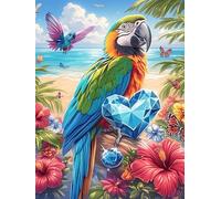 Ara avec une pierre précieuse 500 Pièces Puzzle Expert Confirmé En Carton Sans Déformation Animal sauvage et animal de compagnie Très Difficile Décoration Murale Collection Cadeau Fête Des Pères Premi