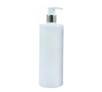 ARA CHOICE Distributeur de savon à pompe en plastique pour la salle de bain - Bouteille cylindrique blanche en plastique réutilisable et rechargeable pour savon liquide, lotion, après-shampoing - 500