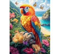 Ara dans la forêt Tropicale 500 Pieces Casse-tête Expert Confirmé en Carton Anti-Déchirure Conte de fées Animaux et Plantes Très Difficile Motif Complexe Décoration Murale Cadeau Anniversaire 500 PCS