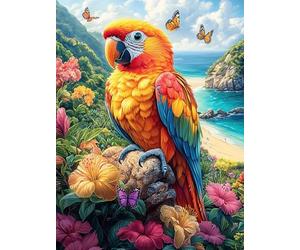 Ara dans la forêt Tropicale 500 Pieces Casse-tête Expert Confirmé en Carton Anti-Déchirure Conte de fées Animaux et Plantes Très Difficile Motif Complexe Décoration Murale Cadeau Anniversaire 500 PCS
