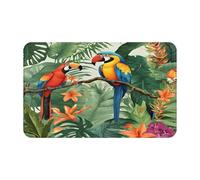 (Ara et toucan perchoir de forêts tropicales) Tapis de porte imprimé pour salle de bain, chambre à coucher et bureau 50,8 x 80 cm, tapis de bain de sol, tapis d'intérieur moderne et antidérapant
