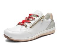 ara Femme Osaka Sneakers Basses, Blanc (Weiss, Weissgold/Camel 79), 41.5 EU Large