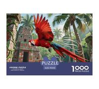 Ara Rouge 1000 Pièces Puzzles pour Adultes,Écosystème de forêt Tropicale Humide Un Jeu De Dexérité Très Difficile Puzzle Éducatif avec des Défis 70x50cm/1000pcs