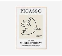 Ara Step Célèbre Pablo Picasso Peintures murales Art Poster Prints sans cadre (297 x 420 mm, Pablo Picasso Colombe de la paix 1949 Linea Drawing Art Print La Colombe, exposition musée