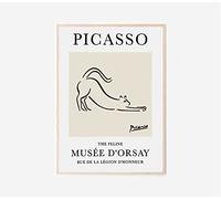 Ara Step Célèbre Pablo Picasso Peintures murales Impression d'art sans cadre (297 x 420 mm, Pablo Picasso Feline Sketch Line Drawing Art Print Esquisse D'un Félin, exposition musée