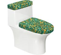 Arabesque Vine Lot de 2 housses de toilette élastiques extensibles et lavables en forme de U pour salle de bain