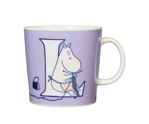 アラビア Arabia Mumin 1066896 Tasse ABC Lettre L en porcelaine blanche Dimensions : 12 x 9,4 cm Capacité : 0,4 l