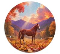 ArabianCheval, Casse-tête Rond De 1000 Pièces IncluantCheval, pour Soirées Tranquilles À Deux Ou en Solo 1000pcs (67.5x67.5cm)