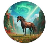 ArabianCheval, Jeu De Puzzle Rond 1000 Pièces IncluantCheval, Bon Niveau De Difficulté pour Entraînement Mental 1000pcs (67.5x67.5cm)