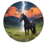 ArabianCheval, Puzzle Artistique Circulaire De 1000 Pièces AvecCheval, Conçu pour Décorer Et Distraire 1000pcs (67.5x67.5cm)