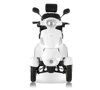ARABICA A7 Scooter de mobilité à 4 roues, scooter électrique pour terrasse rough, avec stockage sous siège, tête avant, feu de frein arrière. Comes fully assembled and ready to use. White