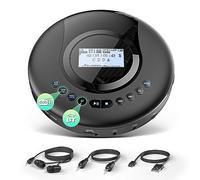 Arafuna Lecteur CD Portable - Discman - Radio Dab+/FM - CD, CD-R/RW, Lecteur CD Bluetooth avec Fonction Livre Audio - Antichoc - Batterie intégrée 2000 mAh - Noir