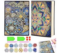 Aragallant DIY A5 Carnet Diamond Painting, Peinture Diamant Enfant, Peinture Diamant Mandala Kit, 5D Mandala Diamond Painting, Cadeau de Noël Anniversaire pour Garçon Fille Age 6+ Ans (Fleur)