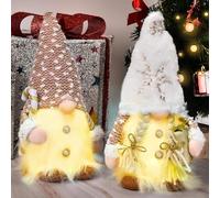 Aragallant Lutin Lumineux Noel, Nain de Noel Lumineux, Figurine LED Noel, Decoration Noel Lutin, Lutin de Noel avec Chapeau, Convient pour Les fêtes de Noël en intérieur (2PCS)