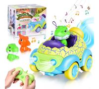 Aragallant Voiture Telecommandé Dinosaure, Jouet Dinosaure avec Musique et Lumières, Voiture RC pour Garçons Filles, Cadeau Anniversaire Noël pour Bébés Enfant 2 3 4 5 6 Ans