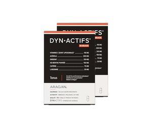 ARAGAN - Synactifs Lot de 2 Dynactifs - Complément Alimentaire Anti-Fatigue - Ginseng, Acérola, Caféine, Vitamine C et Menthe Poivrée - 60 gélules - 1 mois de prise - Fabriqué en France