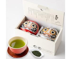 Arahataen Shizuoka Red and White Daruma Can, 2.8 oz (80 g) x 2 Bottles, Boxed, Green Tea, Gift, Suzuko Can, Present,Lucky Charm, Daruma