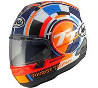 Arai Arai RX-7V Evo Isle Of Man TT 2025, casque intégral S Noir/Blanc/Orange/Bleu Noir/Blanc/Orange/Bleu