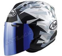 ARAI JET SZ-R VAS EVO MIMESIS BLANC + VISIÈRE MIROIR BLEU - M - ARAI JET SZ-R VAS EVO - MIMESIS BLANC VMB - Visière miroir bleu VAS