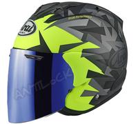 ARAI JET SZ-R VAS EVO MIMESIS JAUNE MAT + VISIÈRE MIROIR BLEU - L - ARAI JET SZ-R VAS EVO - MIMESIS JAUNE MAT VMB - Visière miroir bleu VAS