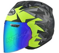 ARAI JET SZ-R VAS EVO MIMESIS JAUNE MAT + VISIÈRE MIROIR VERT - L - ARAI JET SZ-R VAS EVO - MIMESIS JAUNE MAT VMV - Visière miroir vert VAS