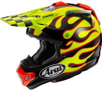 Arai MX-V Evo Flame Casque de motocross, jaune, Taille M (57/58)