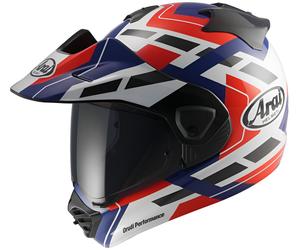 Arai TOUR-X5 Match Casque d’enduro, blanc-rouge-bleu, taille S pour homme