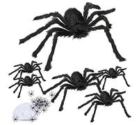 Araignée D'halloween,26PCS Araignée Réaliste Décoration D'halloween Et 60g Toiles D'araignée,Décorations D'araignée En Peluche,Pour Maison Hantée Halloween Toile D'araignée Déco,Halloween Soirée