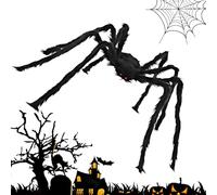 Araignee Géante,150cm Halloween Araignée Décoration Halloween Décorations Extérieures Araignée Poilue Araignée Décorative Grande Araignée Poilue pour Jardin Cour Maison Hantée Halloween Decorations