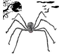 Araignée géante - Décoration d'Halloween - Décoration d'Halloween effrayante - 1,5 m - Grande araignée effrayante - Décoration pour maison, jardin, terrasse, salon, chambre à coucher