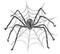 Araignée géante d'Halloween - Araignée en peluche de 1,5 m, accessoire effrayant | Décoration d'Halloween effrayante pour l'extérieur et l'intérieur pour jardins, pelouses, cours, porches, portes