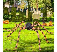 Araignée Géante Halloween, Décoration Extérieure Effrayante, Grande Fausse Araignée Velue avec Yeux Rouges pour Maison Hantée, Jardin, Cour (C#25 * 20 * 9)