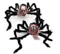 Araignée Géante Noire En Peluche D'horreur 75cm, Accessoires De Décoration De Fête D'halloween, Jouets Pour Enfants, Décor De Maison Hantée Pour Fête