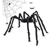 Araignée Halloween - Décorations de Jardin pour Halloween Araignée de 200 cm - Effrayante Poilue Réaliste Accessoire Farce pour Maison Hantée Jardin Pelouse Plafond Fête Patio Cour