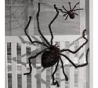 Araignée Halloween, Halloween decoration ,Araignee Géante, Réaliste Fausse Araignée Poilue Jouet Red Eyes,Halloween Deco Horreur Jardin Cour Maison Hantée Halloween Decorations for Patio (E#150cm)