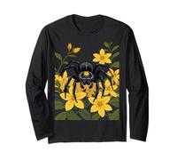 Araignée Loup géante entourée de Fleurs de Jasmin Jaune Manche Longue