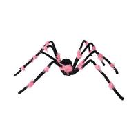 Araignée lumineuse en peluche avec minuterie et lumière LED 139 cm Décoration réaliste d'Halloween pour fête Éclairage automatique pour Halloween