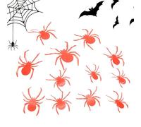 Araignées d’Halloween, autocollants d’araignées - Spider Glow In Dark Autocollants d’Halloween - Autocollant mural araignée effrayante en PVC réaliste, 12 pièces, pour fête d'halloween