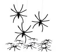 Araignées de décoration d'Halloween,100 Araignées en plastique effrayantes noires,mini décorations d'horreur d'Halloween à huit pattes,pour la fête d'Halloween,maison hantée,araignées farces réalistes