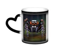 Araignées tropicales de la forêt tropicale noire. C'est une tasse qui change de couleur, noire pour le froid et blanche pour la chaleur, et plus durable après le lavage à la main. Pyjama à manches
