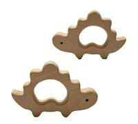 Arakierst Lot de 2 dinosaures Montessori en bois de hêtre - Décorations d'intérieur - Animaux de dessin animé - Pour peinture, fête, photographie - Décorations de table (dinosaure)