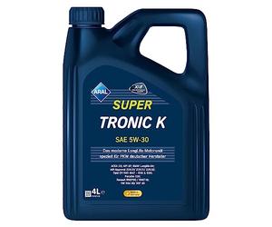 ARAL Huile moteur SuperTronic 5W-30 ACEA C3 API SN K 4 L Compatible avec VW Golf VII 3/5 portes 5G1, BQ1, BE1, BE2 Golf IV 3/5 portes 1J1 Golf V 3/5 portes 1K1 Golf VI 3/5 portes 5K1 Tiguan I 5N